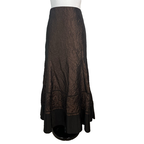 Truworths Glamour Skirt sz US 10/12 42 Maxi Brown Taffeta Sequins Formal Evening - Picture 2 of 12